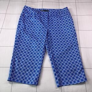 Lija Pants Womens 6 Blue White Capri Golf Classic Casual Athletic Comfort Crop